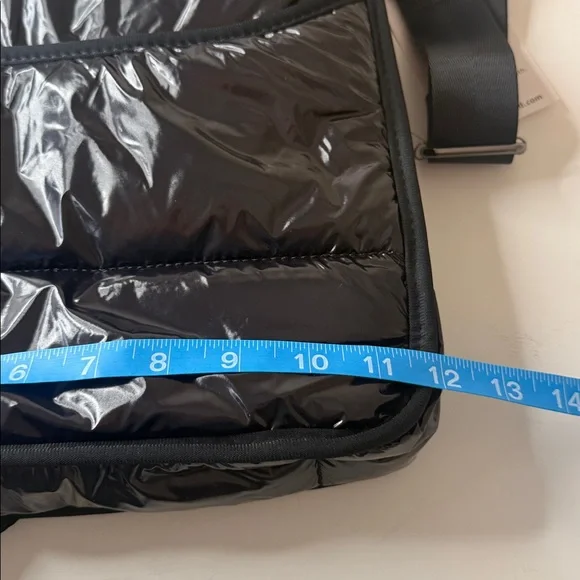 Ah-dorned Patent Black Quilted Shoulder Bag 2 Straps - Picture 14 of 15